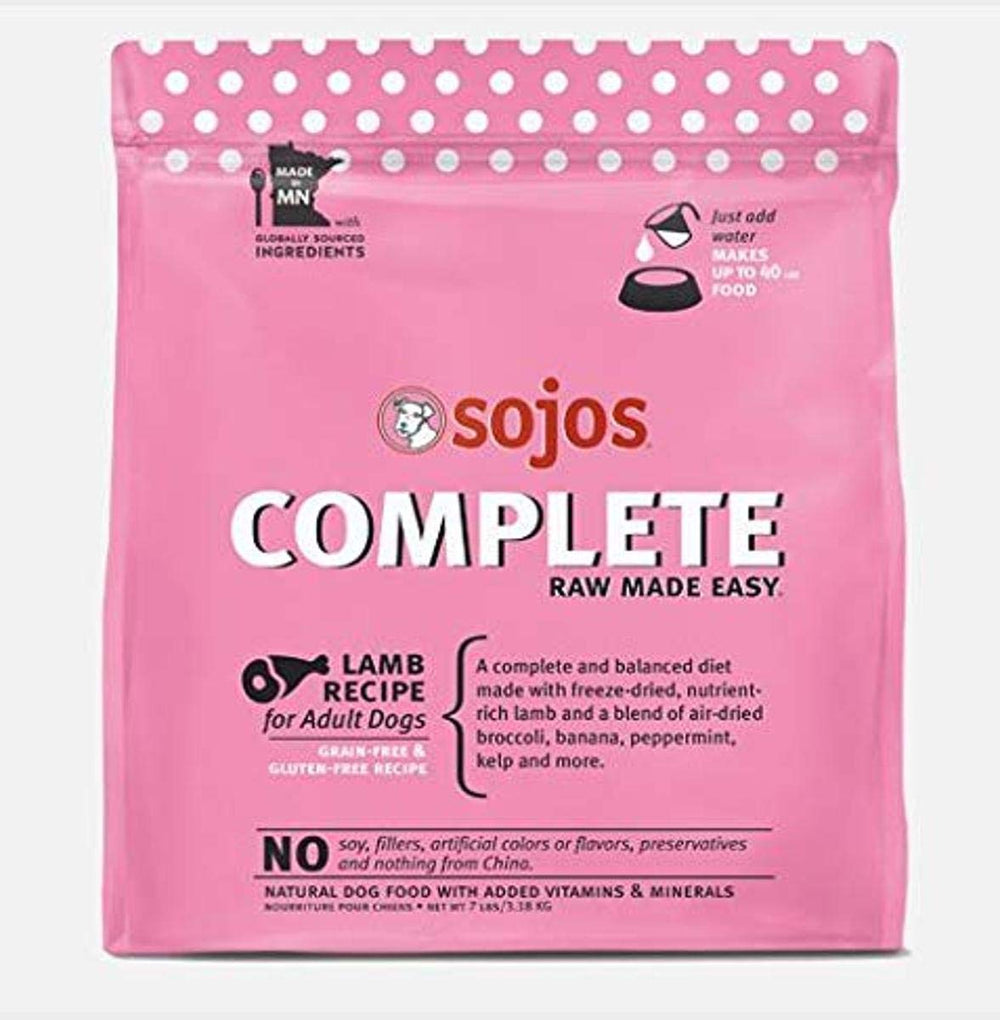 SOJOS alimento para perros con cordero liofilizado, fácil de hidratar para comida casera