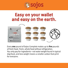 Sojos Complete pavo-salmón senior, ingredientes de granja fresca para dieta equilibrada.