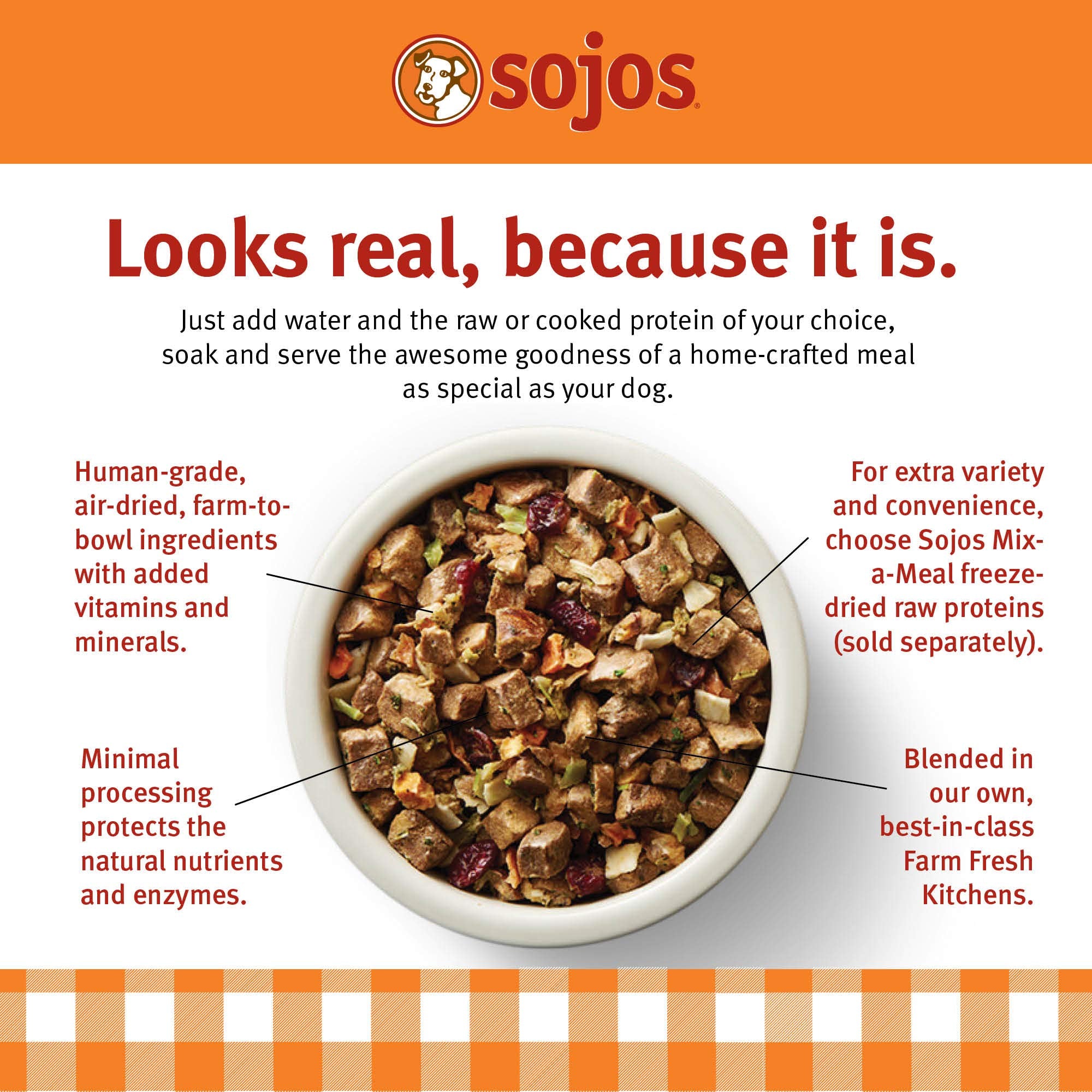 Sojos Mix-A-Meal: mezcla sin granos, ideal para nutrición balanceada.