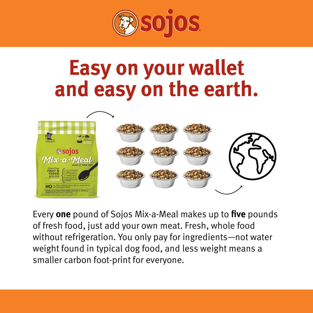 Sojos Mix-A-Meal: preparación rápida para comidas frescas para perros.