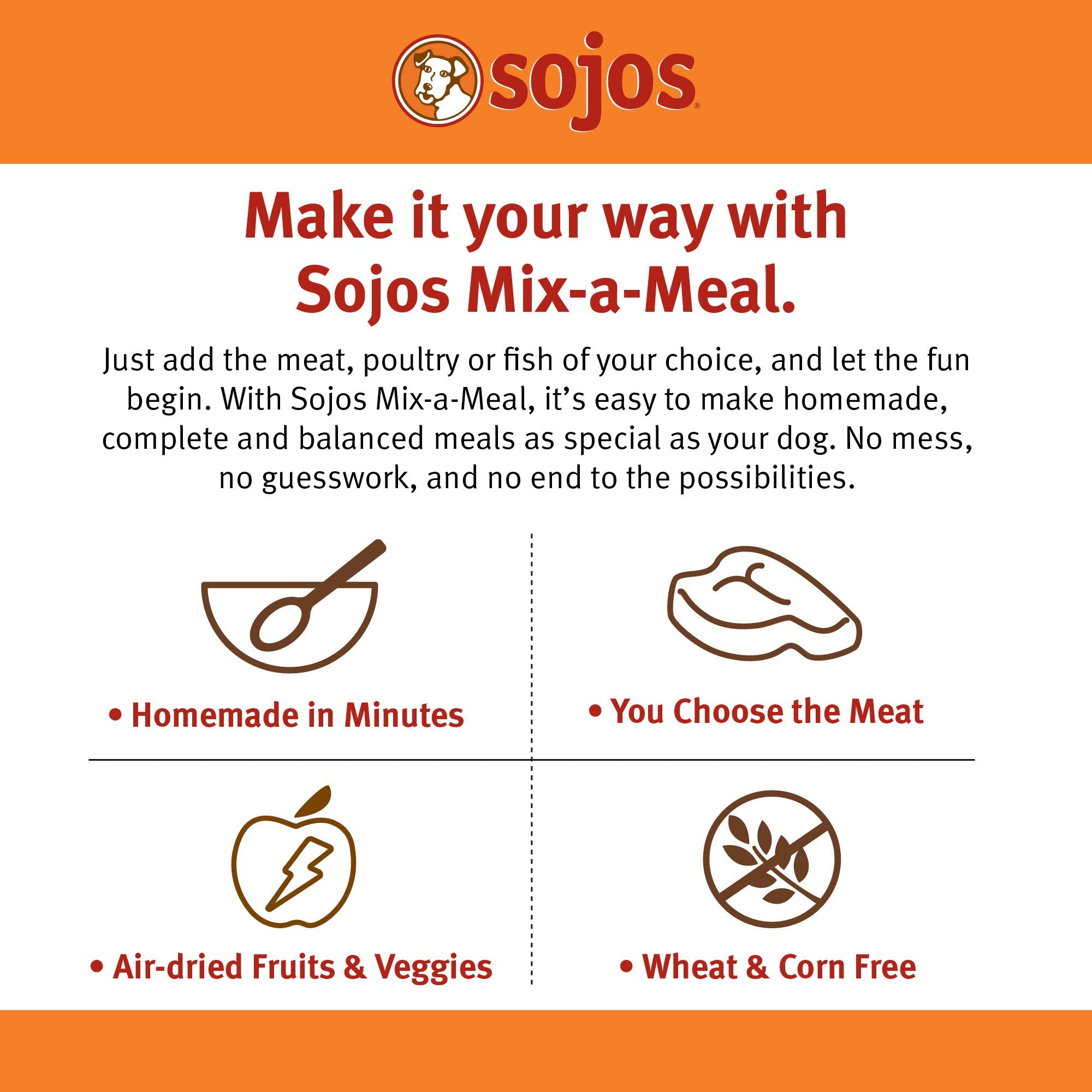 Sojos Mix-A-Meal: proceso de deshidratación seguro y natural.