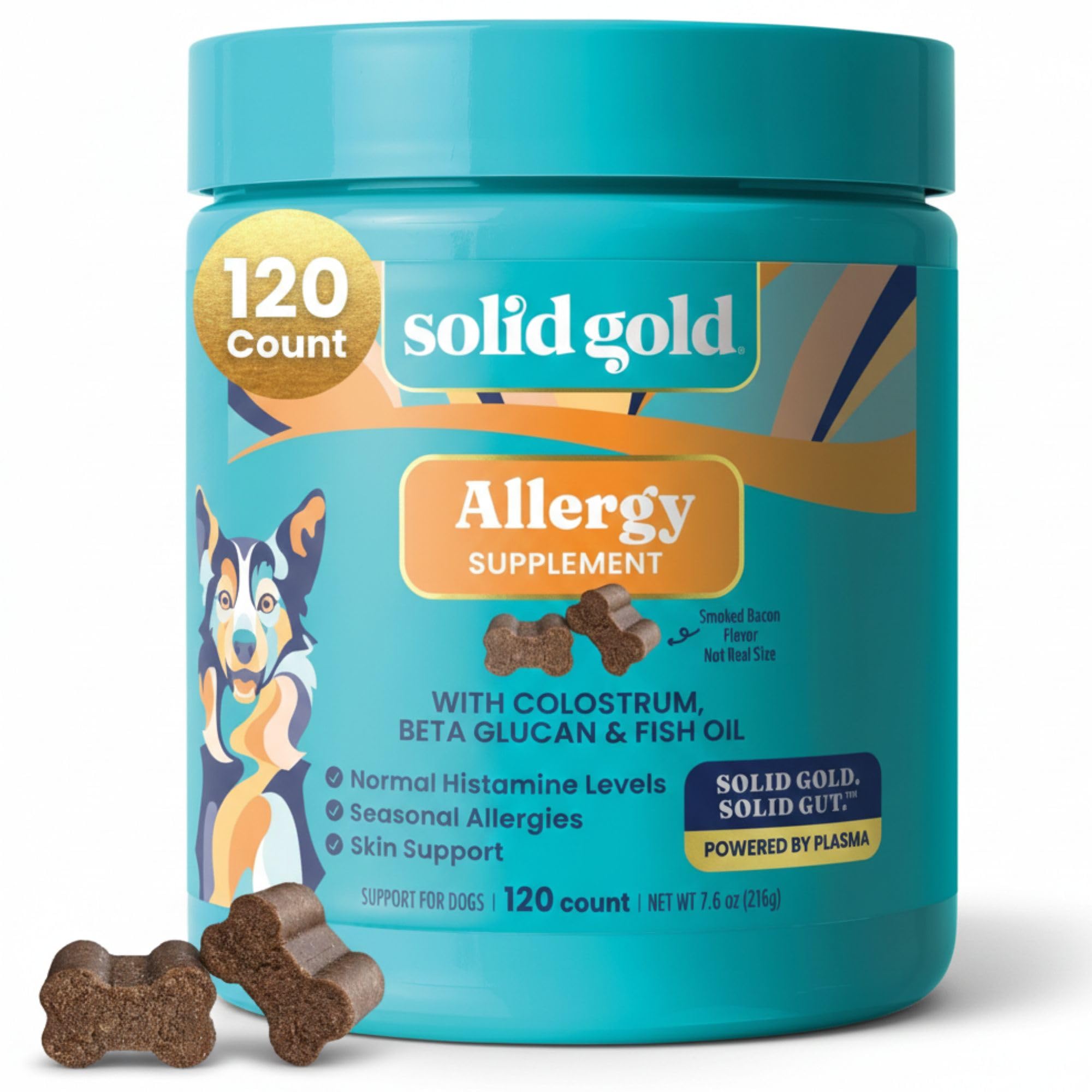 Solid Gold Alergia para Perros: envase práctico para uso diario.