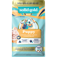 Solid Gold alimento seco para cachorro con pollo, fuente de proteína de calidad para crecimiento.