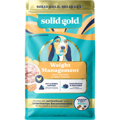 Solid Gold alimento seco para peso saludable con pollo real.