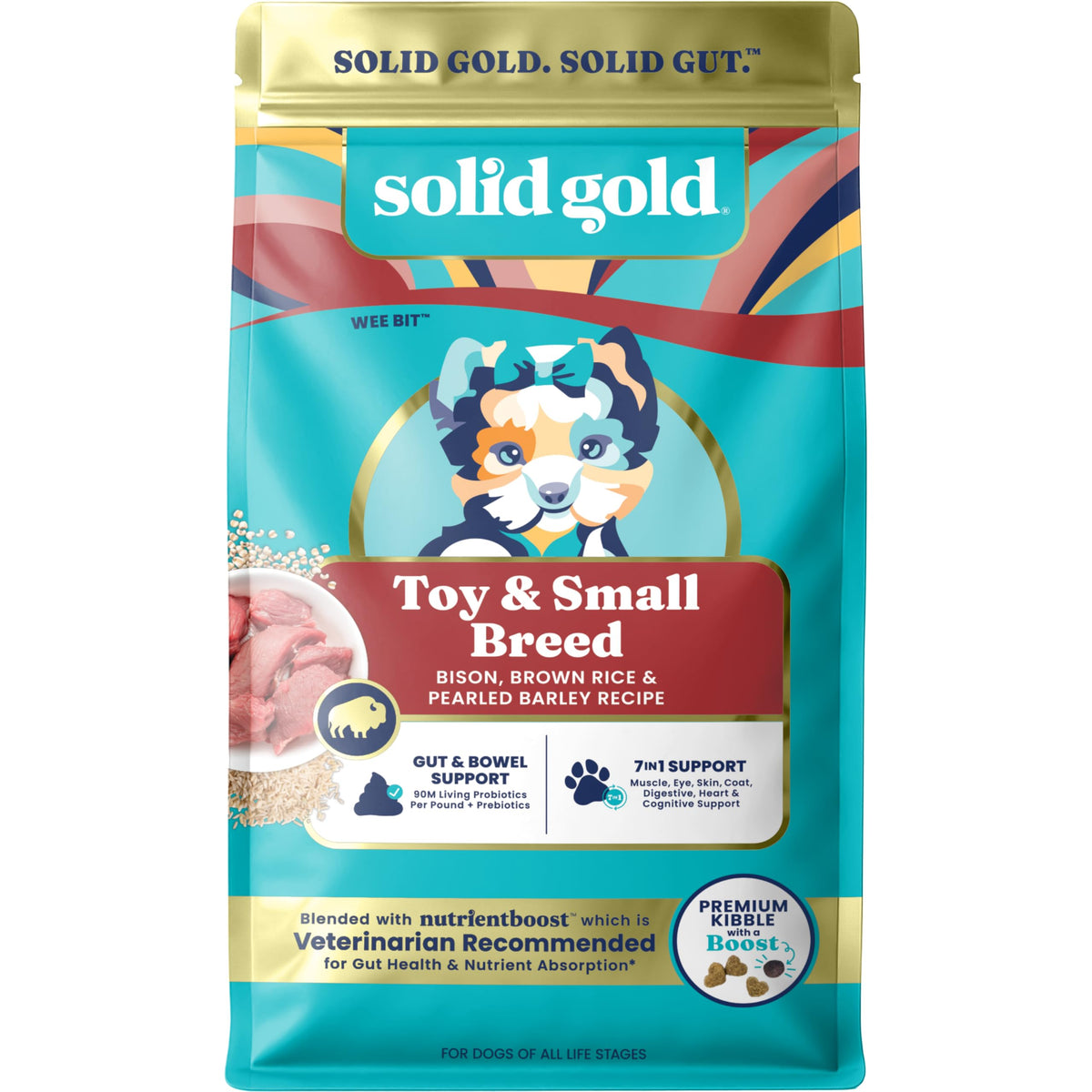 Solid Gold bison croquetas mini para razas pequeñas, fácil de masticar.