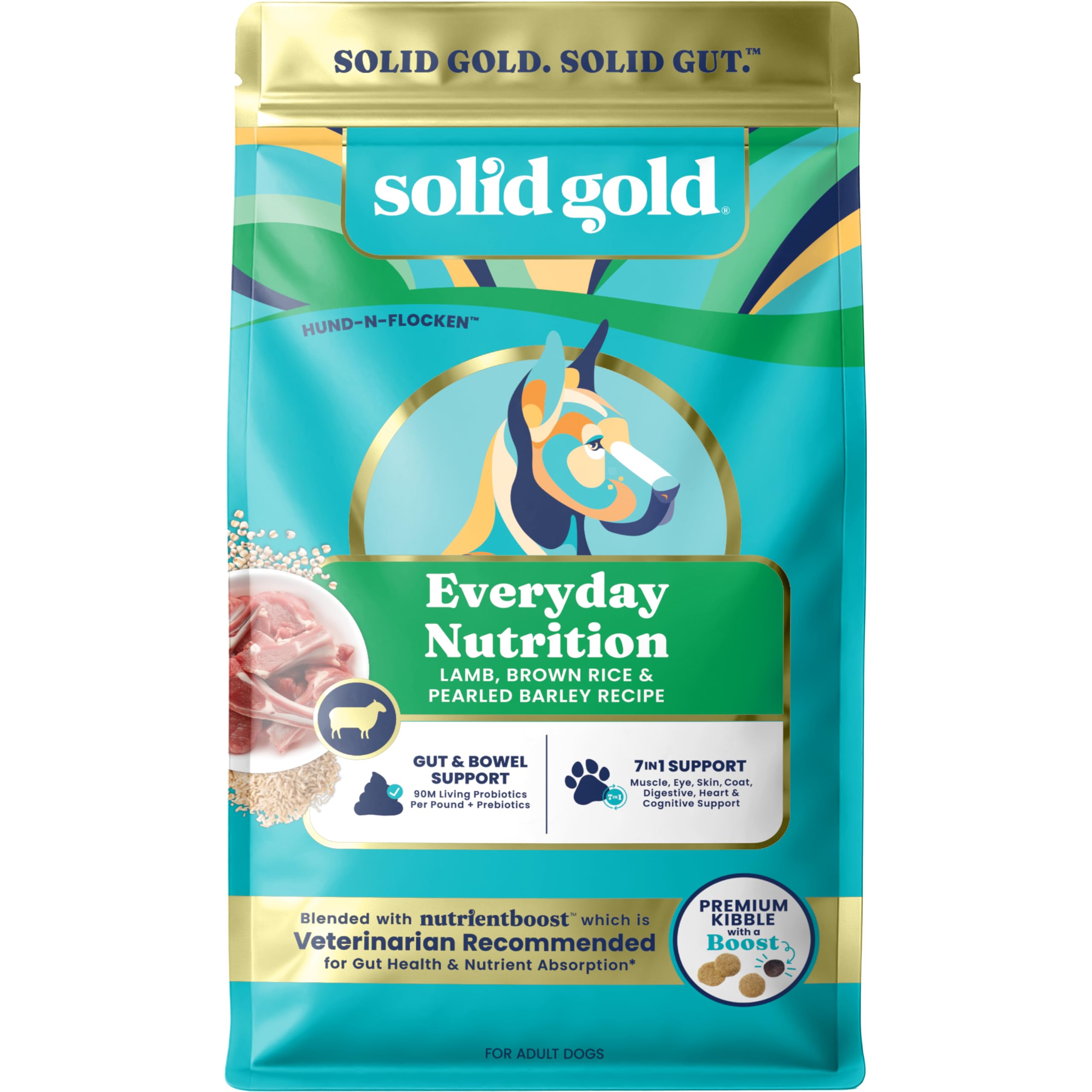 Solid Gold croquetas de cordero para adultos, fuente de proteína para músculo.