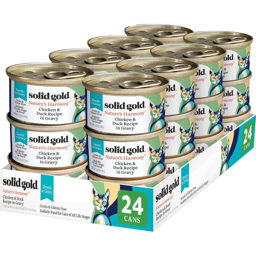 Solid Gold deshilachado de pollo y pato en salsa, proteína para gatos