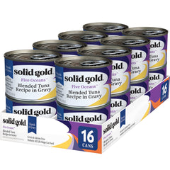 Solid Gold Five Oceans lata 3oz con salsa, sabor que agrada y estimula el apetito.