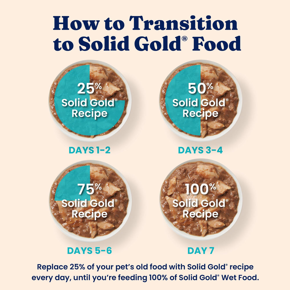 Solid Gold Five Oceans comida completa o topper, facilidad de uso diario.