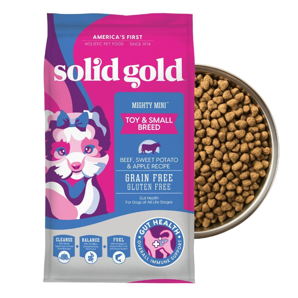 Solid Gold Mighty Mini: primer ingrediente res para apoyar músculo y energia diaria.