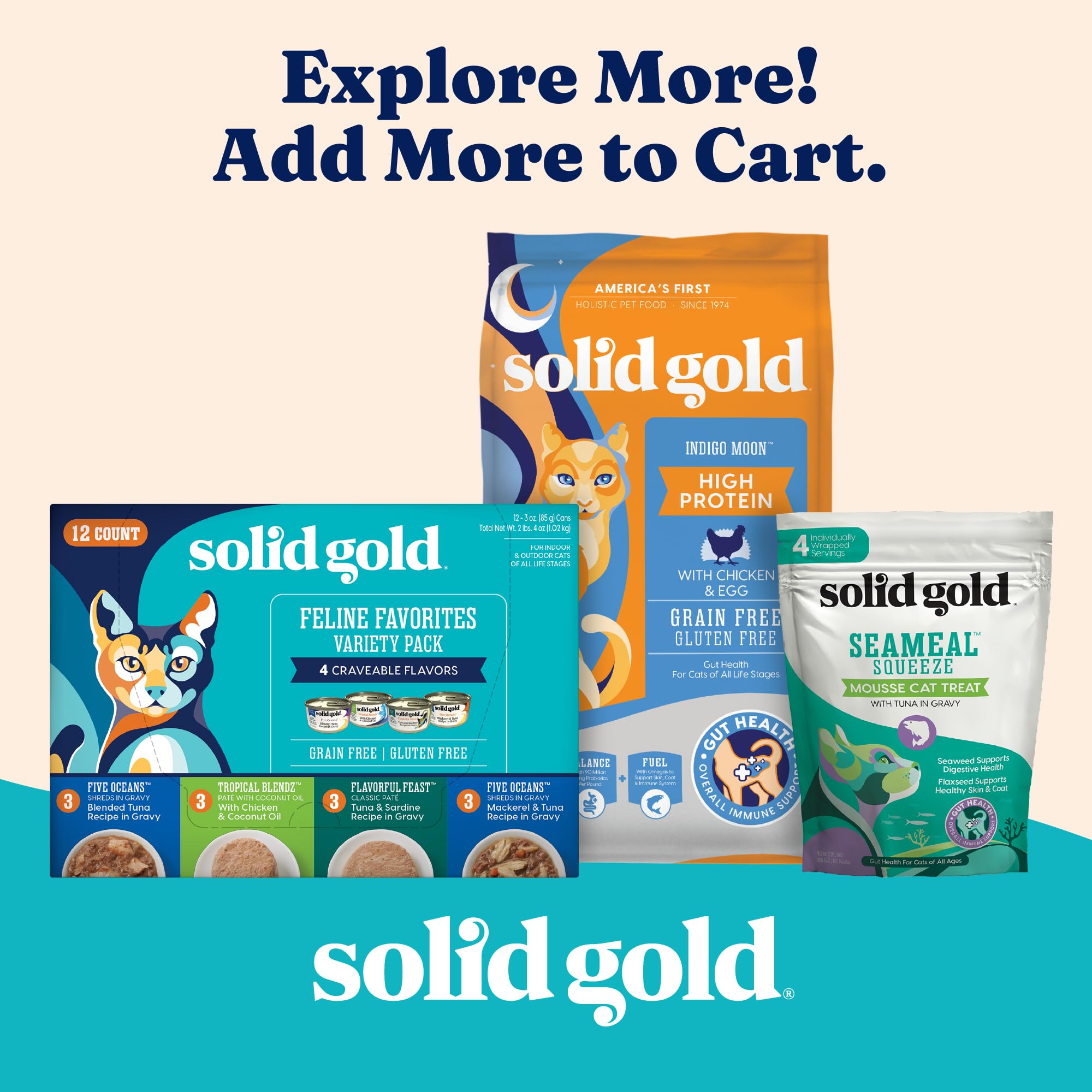Solid Gold NutrientBoost uso versátil, espolvoreado sobre comida seca.