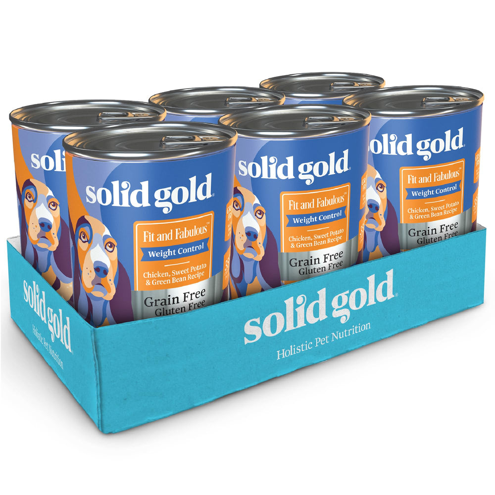 Solid Gold pollo real, comida húmeda en lata, ayuda al manejo de peso de perros adultos.