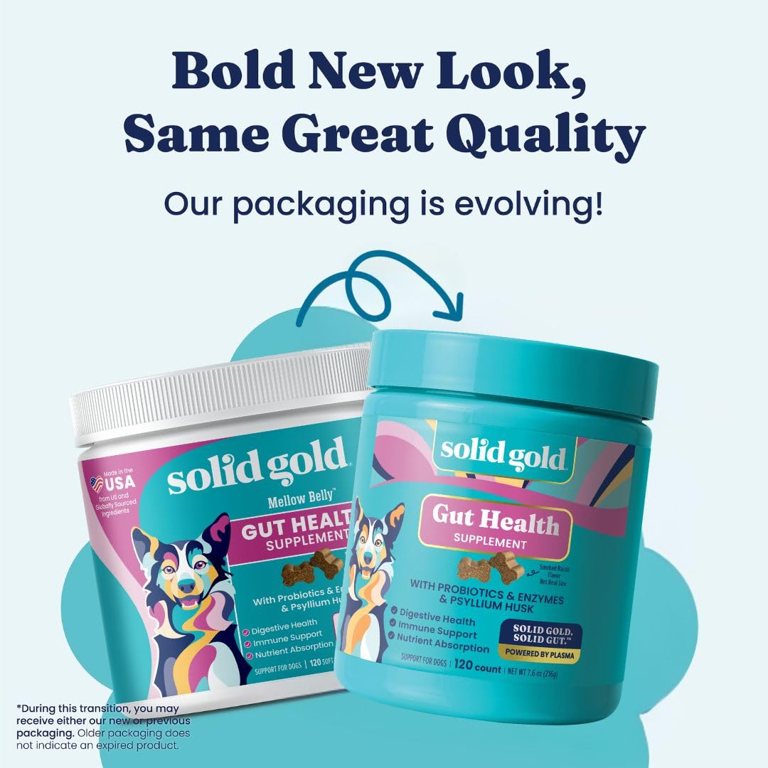 Solid Gold probióticos para perro: fibra y prebióticos para apoyar digestión y absorción.