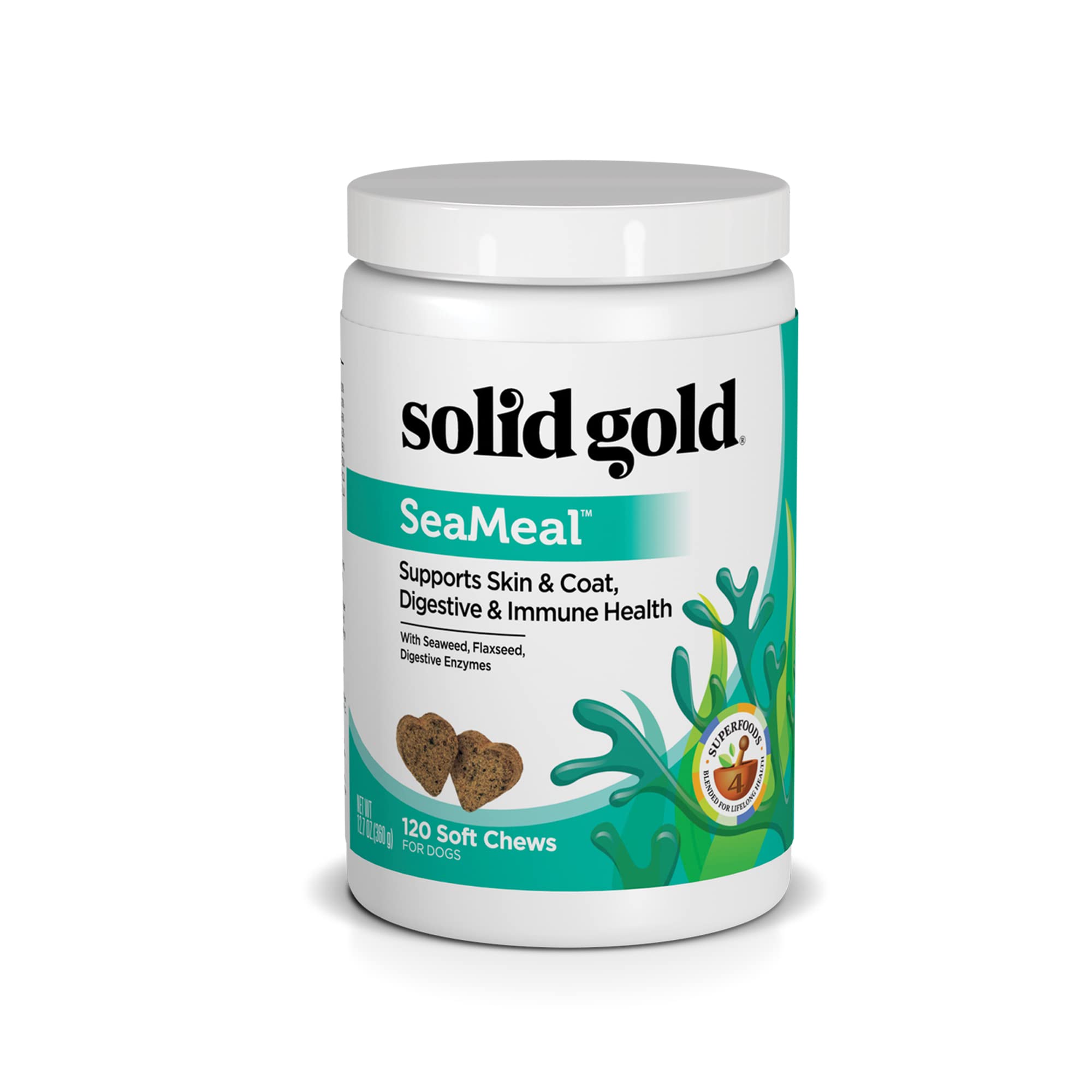 Solid Gold SeaMeal: envase con gomitas para perros y gatos, apoyo diario a bienestar
