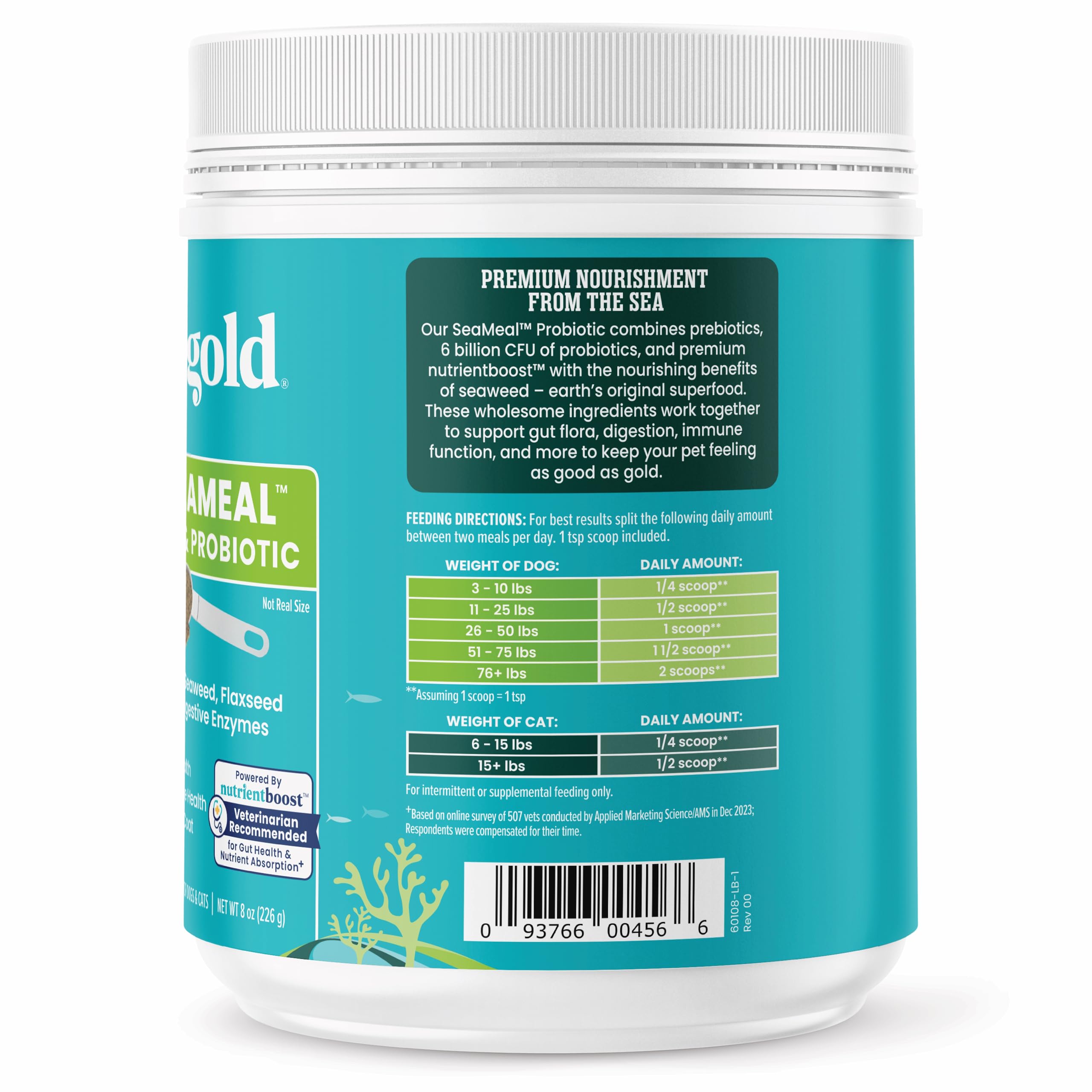 Polvo de Solid Gold SeaMeal listo para mezclar con comida
