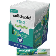 Solid Gold SeaMeal Squeeze, envase de pollo, premio cremoso para digestión suave