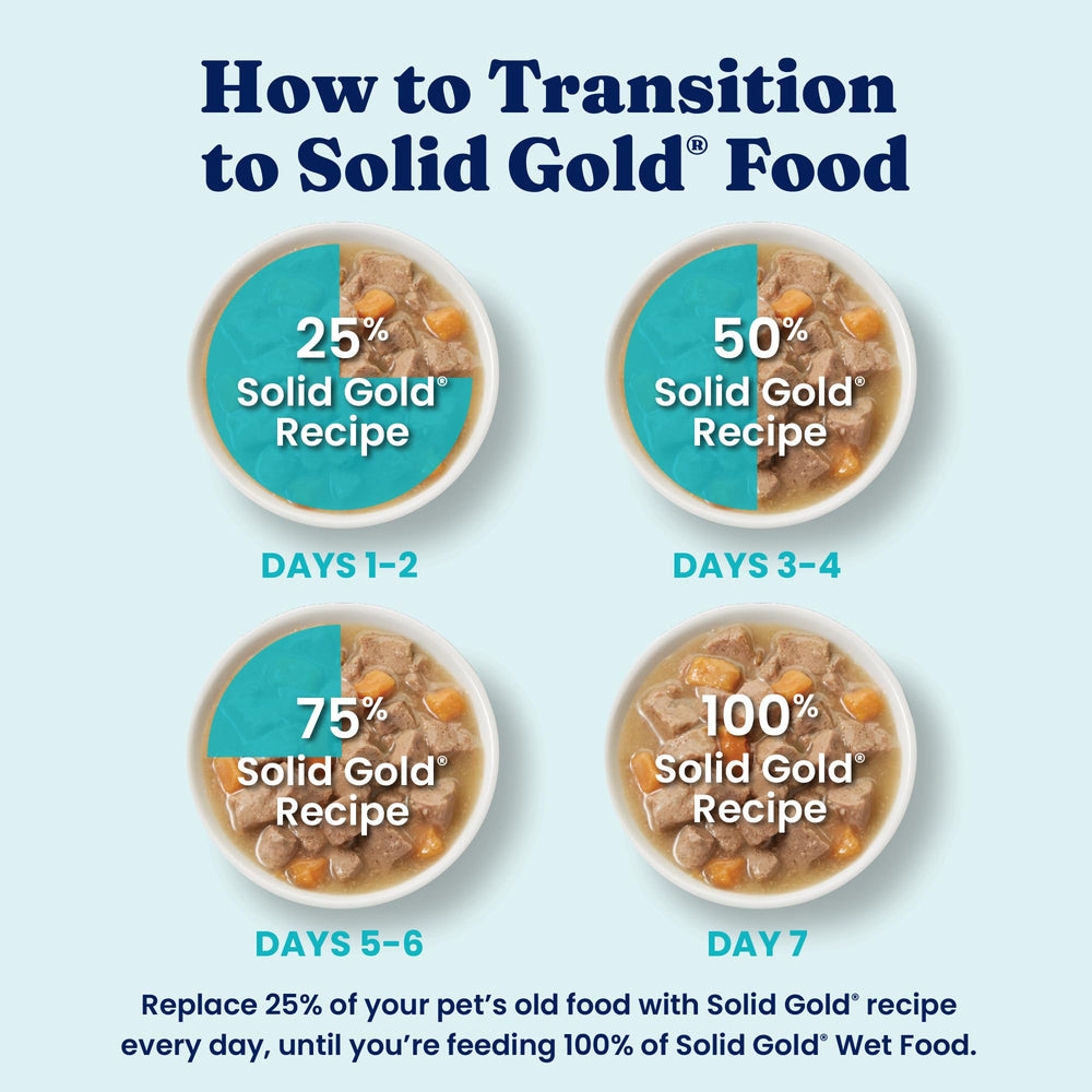 Solid Gold sirve como comida completa o topping para perros pequeños