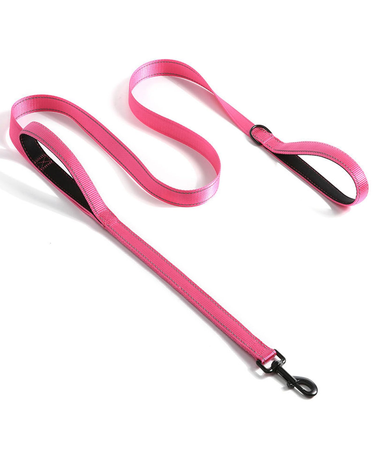 Solmoony correa para perro rosa con dos asas acolchadas, comodidad durante paseos.
