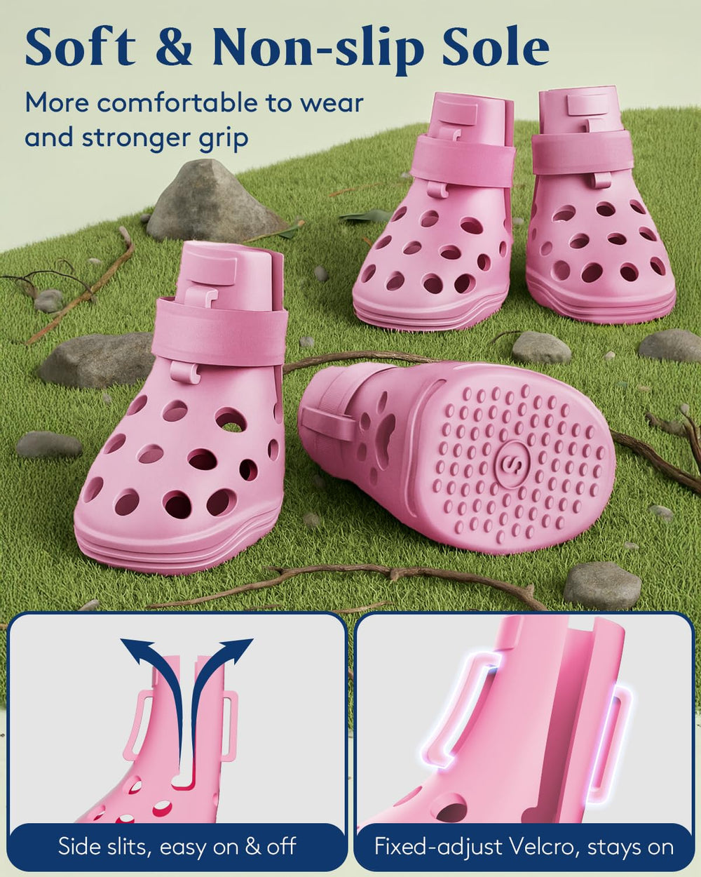 SOLOWINNER botas para patas con ventilación para comodidad.
