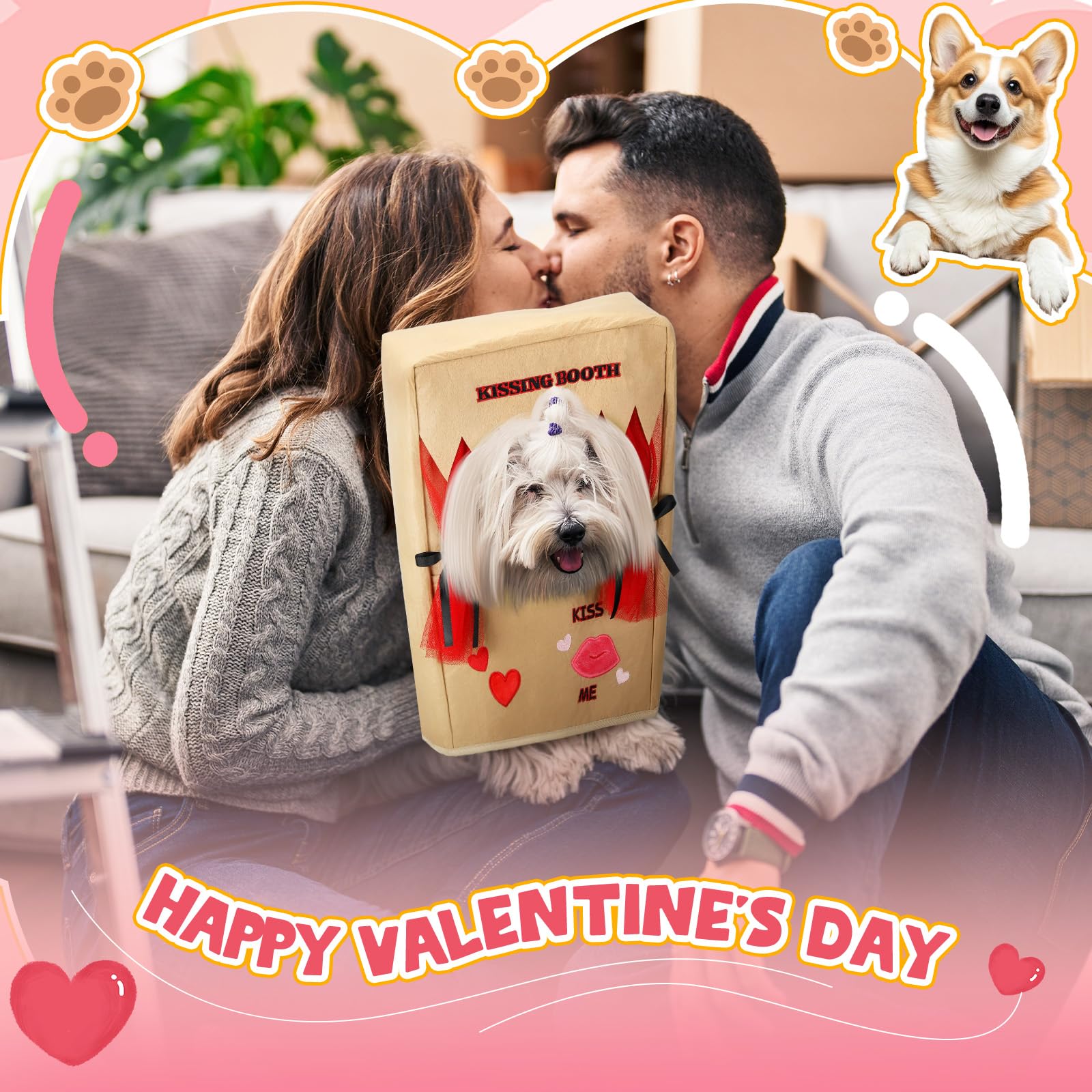 Solsew cabina de besos, tamaño grande, ajuste seguro para mascotas grandes