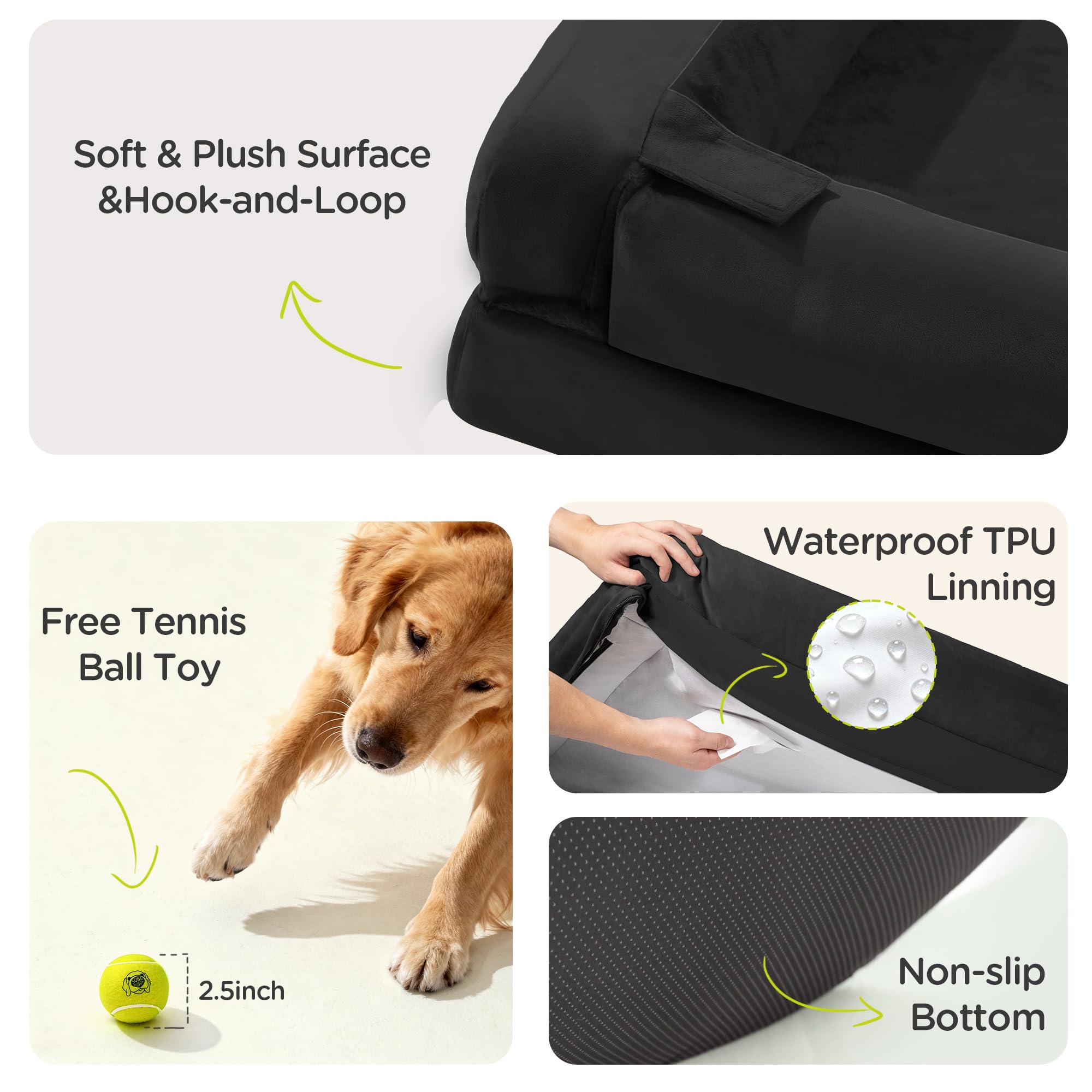 Song Puppy base antideslizante, mantiene la cama estable en suelos duros.