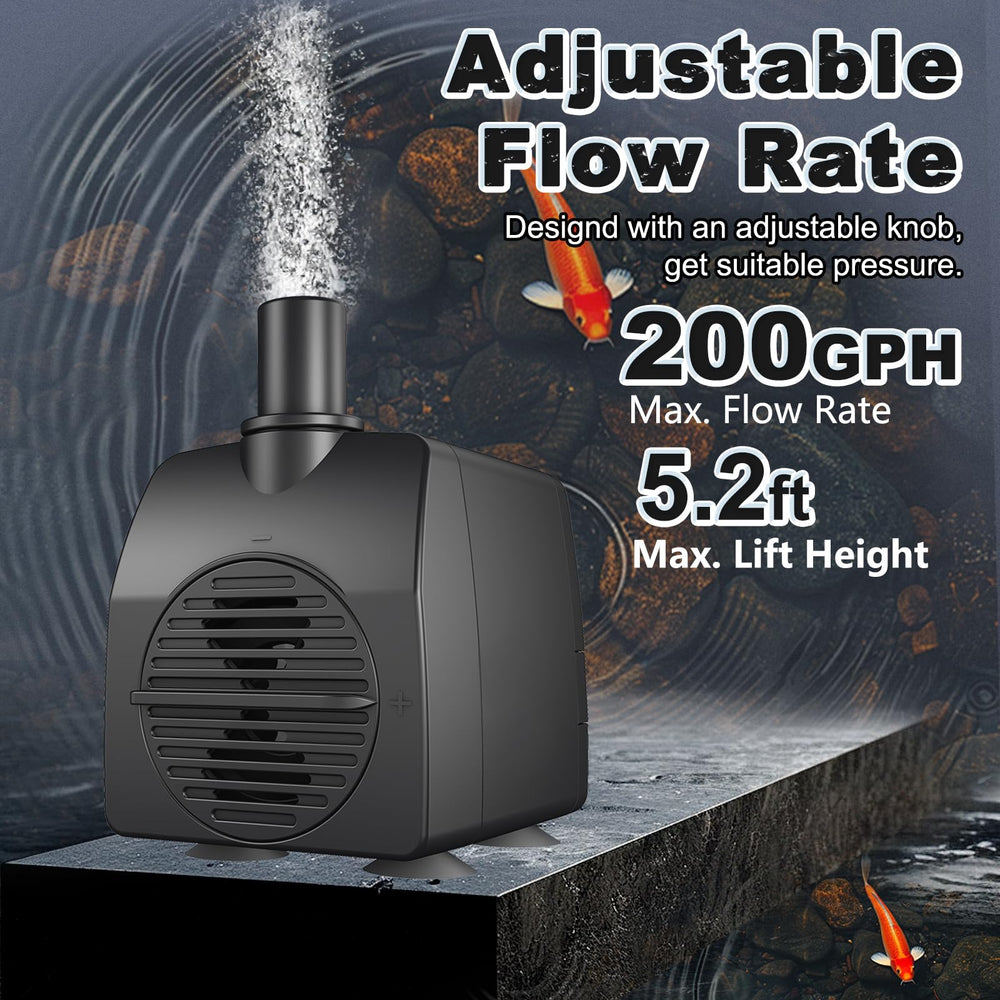 Bomba SongLong 200GPH con control de flujo ajustable para fuentes
