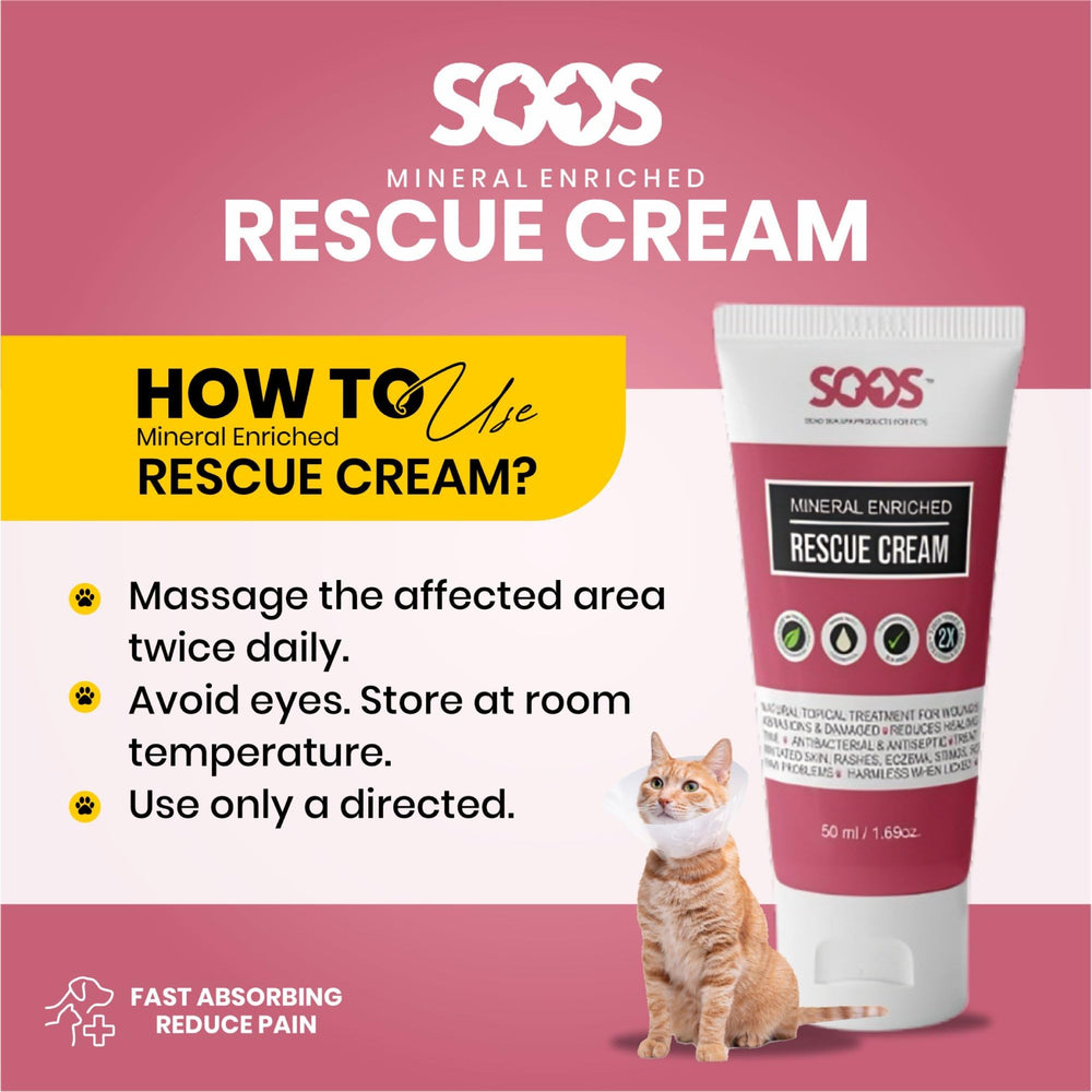 SOOS Rescue Cream, uso diario para pieles sensibles de mascotas