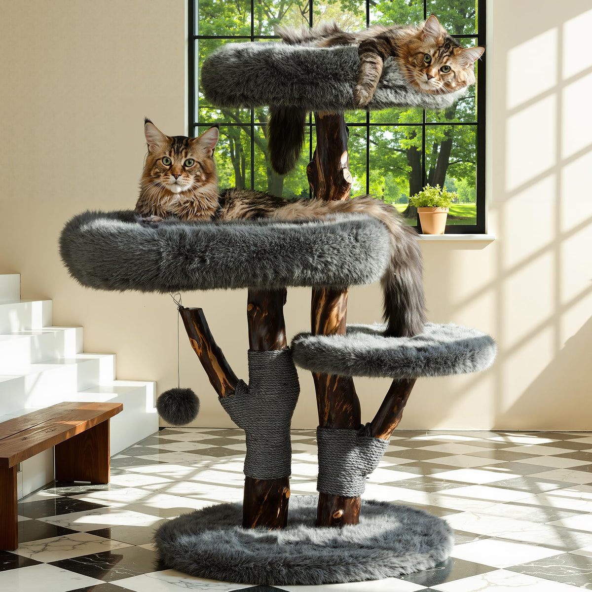 Sopapets Árbol para Gatos Grandes con plataformas amplias para descanso cómodo.