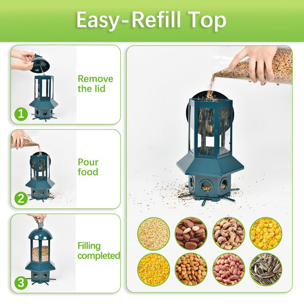 Sorflife comedero relleno fácil para rellenarlo sin desorden.