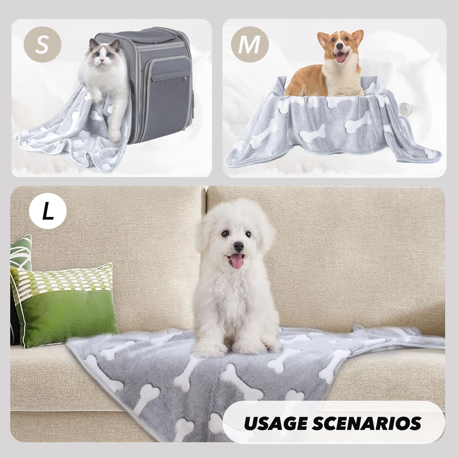 Manta SORKUT con corazón, suave para mascotas y plan de descanso.