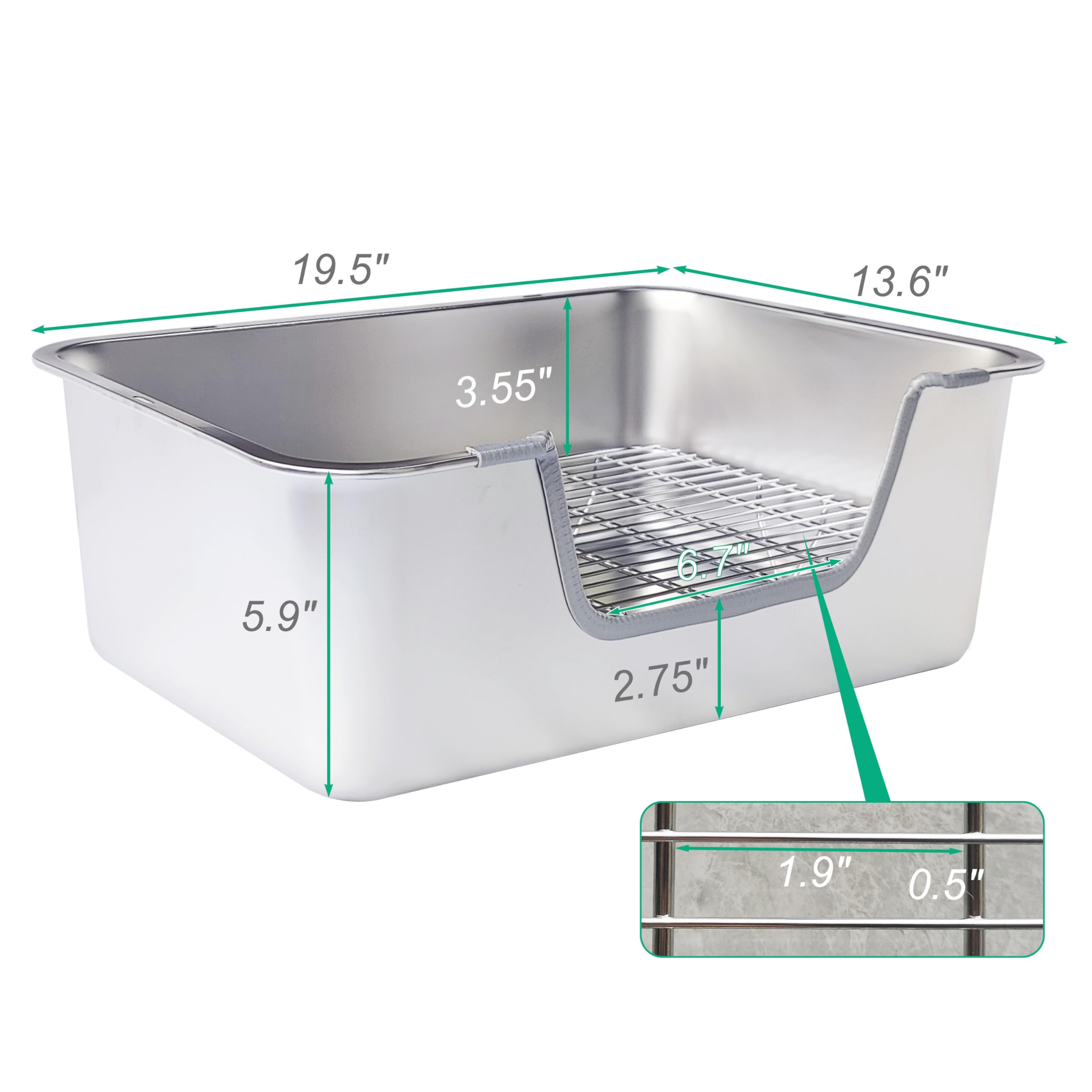Sorstrem Litter Box XXL, detalle de rejilla, facilita la separación de residuos.