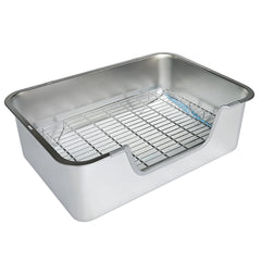 Sorstrem Litter Box XXL, superficie inoxidable, limpieza rápida y sin manchas.
