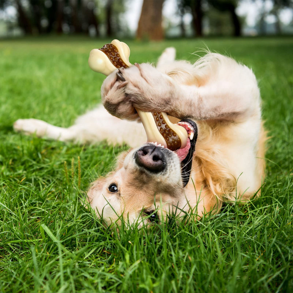 Juguete adecuado para razas medianas y grandes, ideal para masticadores activos.