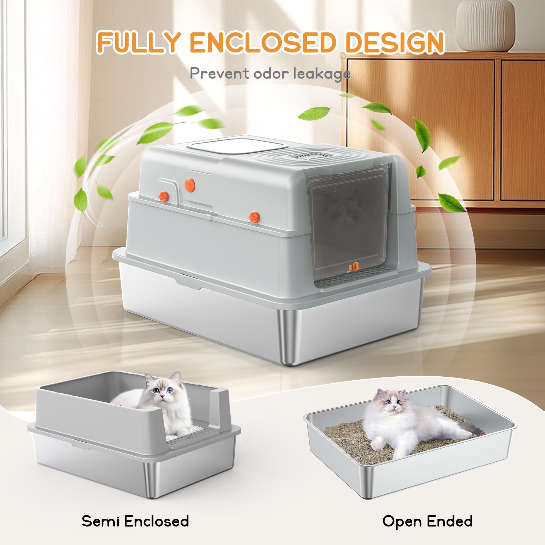 Soulbond caja-litter-metal-entrada-frontal facilita acceso a gatos grandes