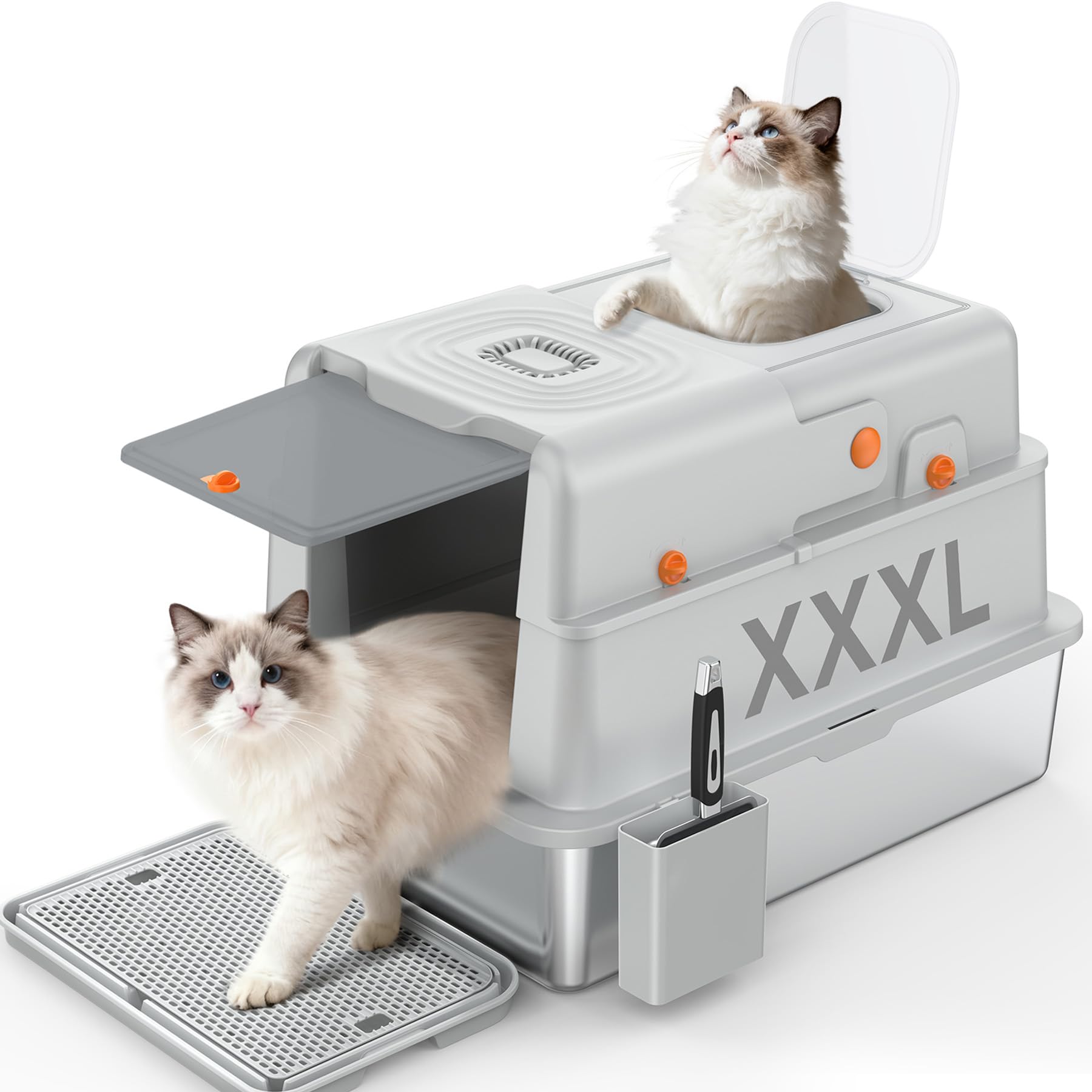 Soulbond caja-litter-metal-grande-con-tapa facilita limpieza y durabilidad