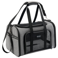 Soundy transportín para gato plegable con malla ventilada, mantiene forma.