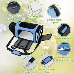 Soundy transportín grande con ventanas de malla para buena ventilación.