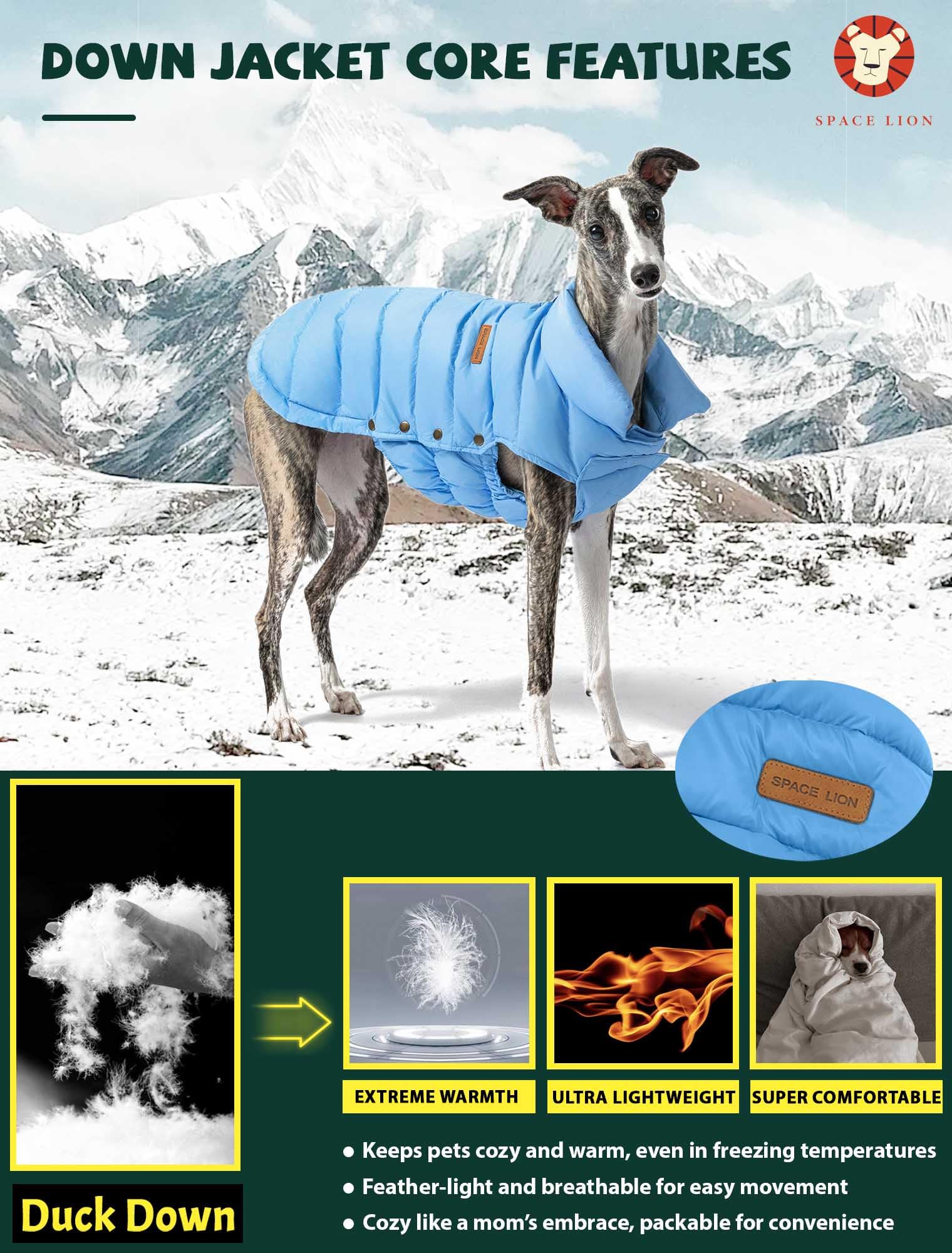 SPACE LION ajuste cómodo en pecho, para perros con complexión estrecha o amplia.