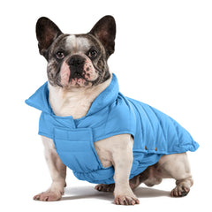 SPACE LION chaqueta puffer para perro azul, talla 16/XL, abrigo cálido para paseos.