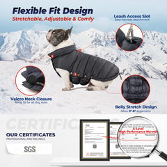 Space LION chaqueta puffer, costuras reforzadas, durabilidad para aventuras al aire libre.