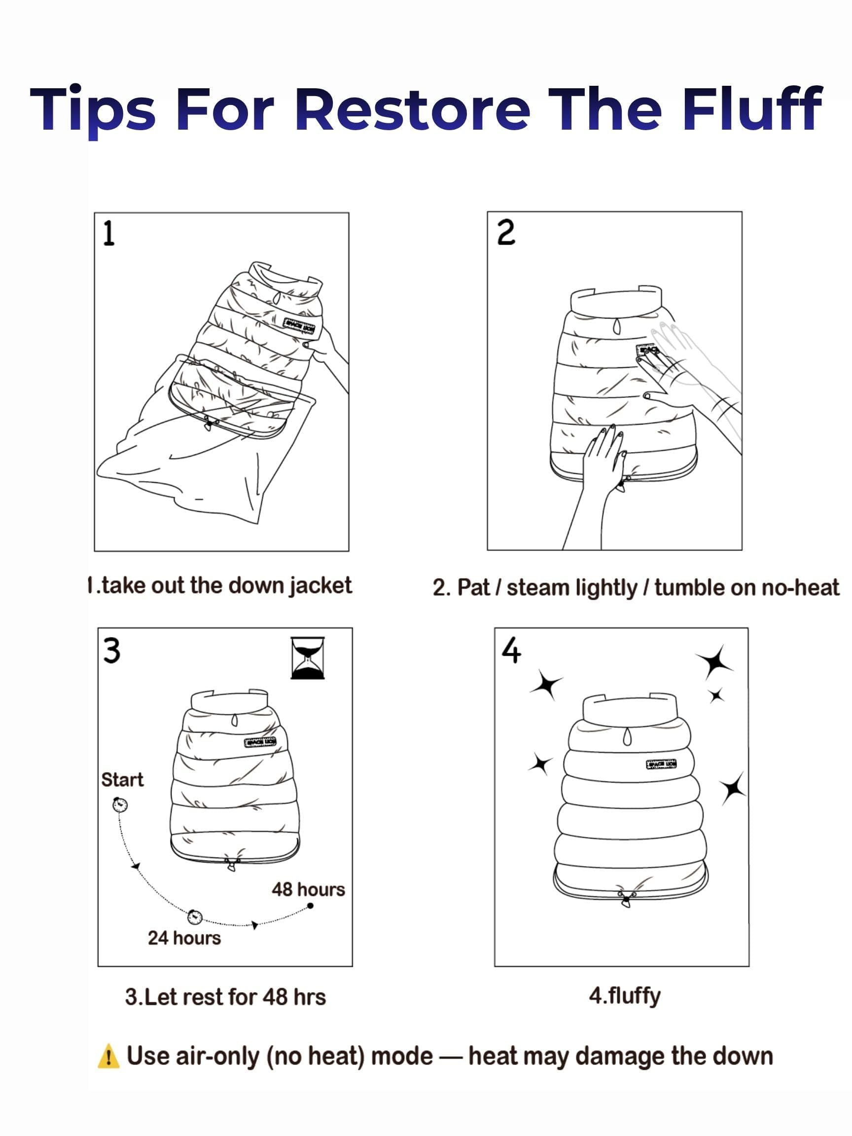 SPACE LION chaqueta puffer para perro con lavado y cuidado fáciles para durabilidad.