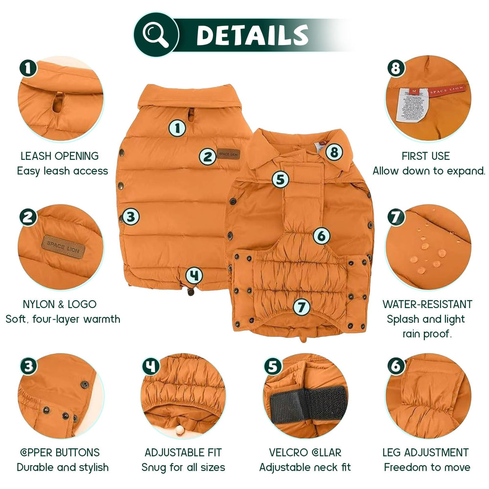 SPACE LION jaqueta puffer naranja cordón en la cola para cobertura personalizada.