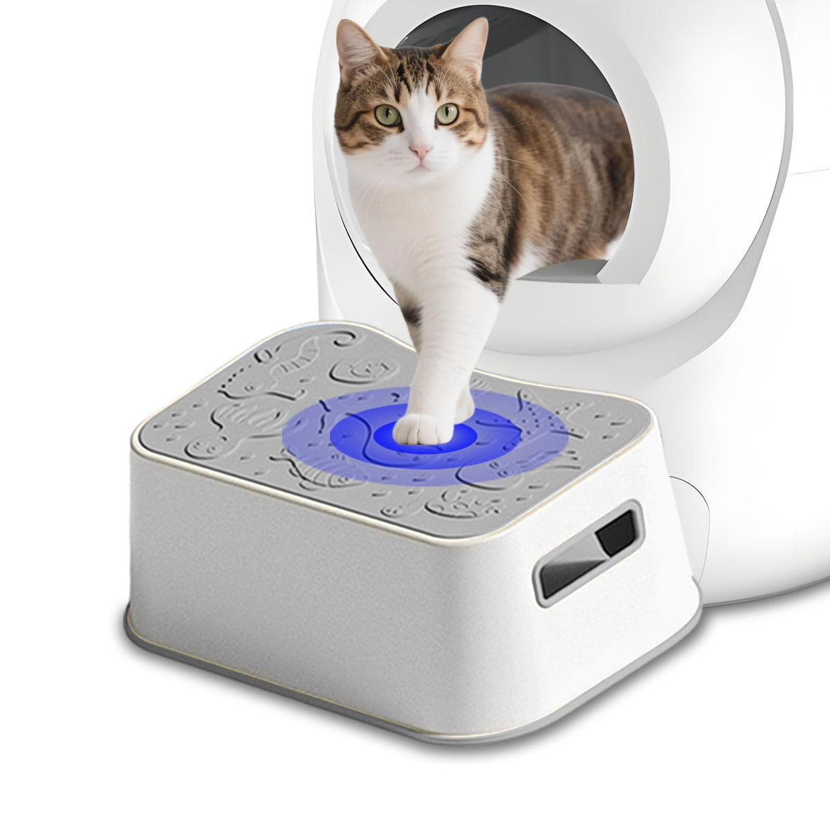 SpaceTime alfombrilla para arenero elevadora con rampa facilita el acceso del gato