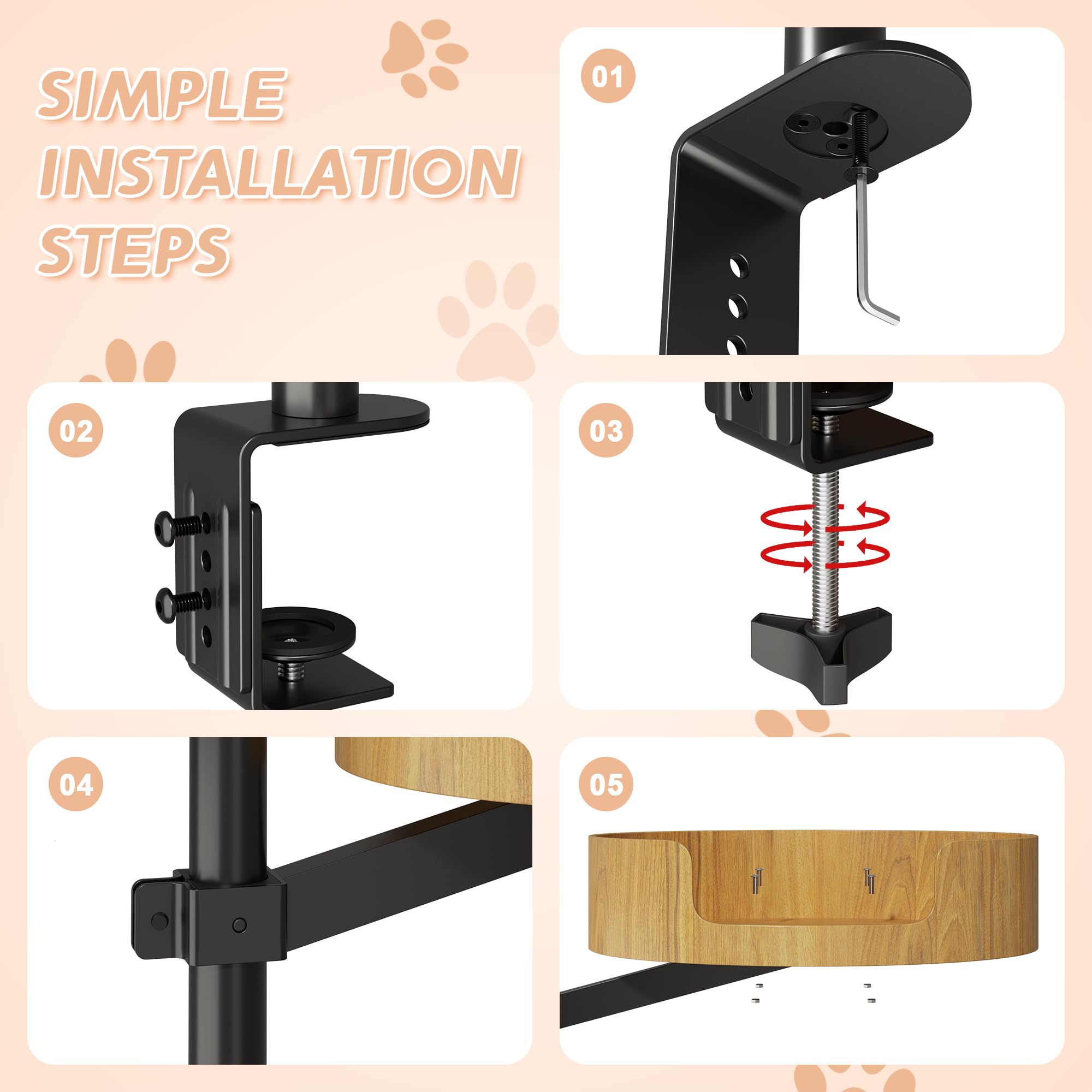 Diseño en madera robusta de Spacocld para cama elevada de gato