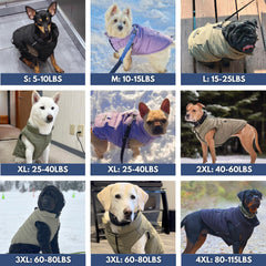 Exterior resistente al agua del abrigo Spark Paws para perros en días lluviosos o nevados.
