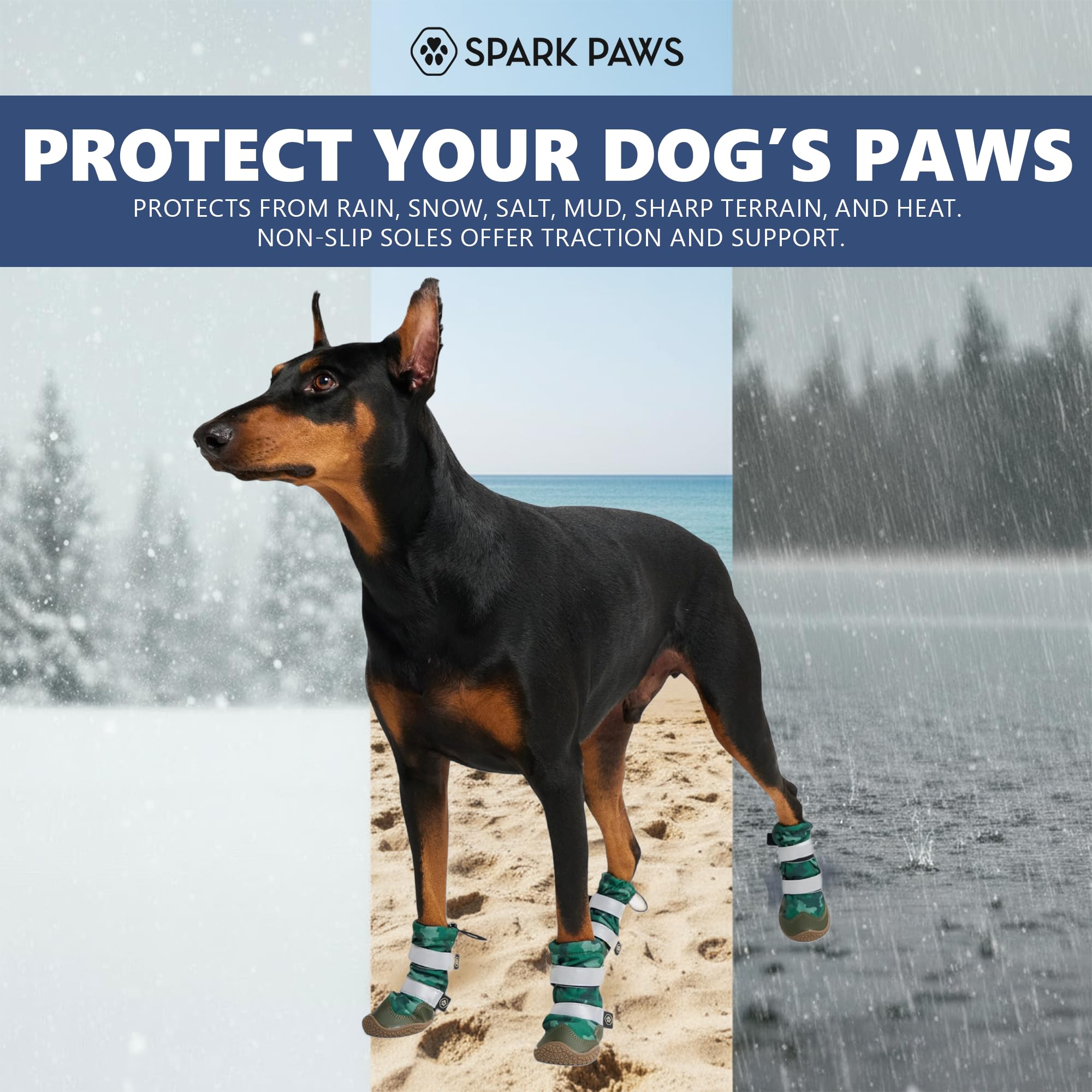 Spark Paws botas camuflaje verde para explorar al aire libre