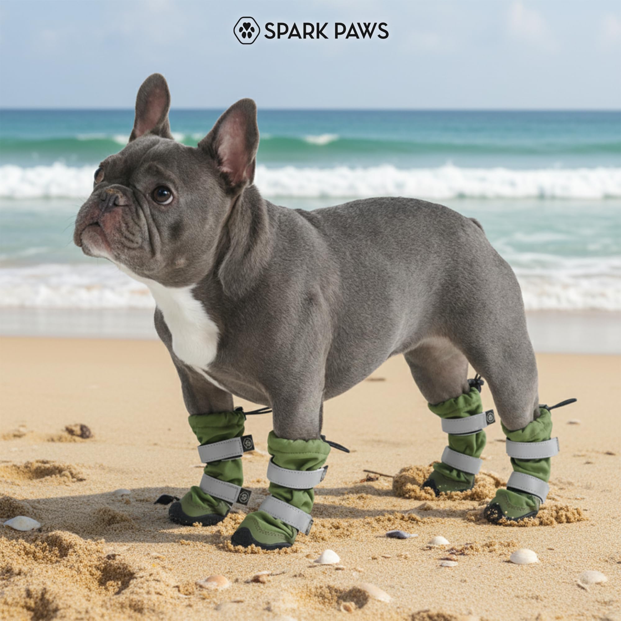 Botas Spark Paws reflectivas para caminatas nocturnas (botas-perro-reflectivas-caminatas-nocturnas), mayor seguridad.