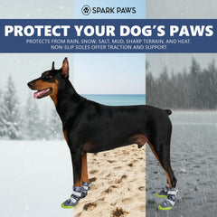 Spark Paws botas con cintas reflectantes para visibilidad nocturna