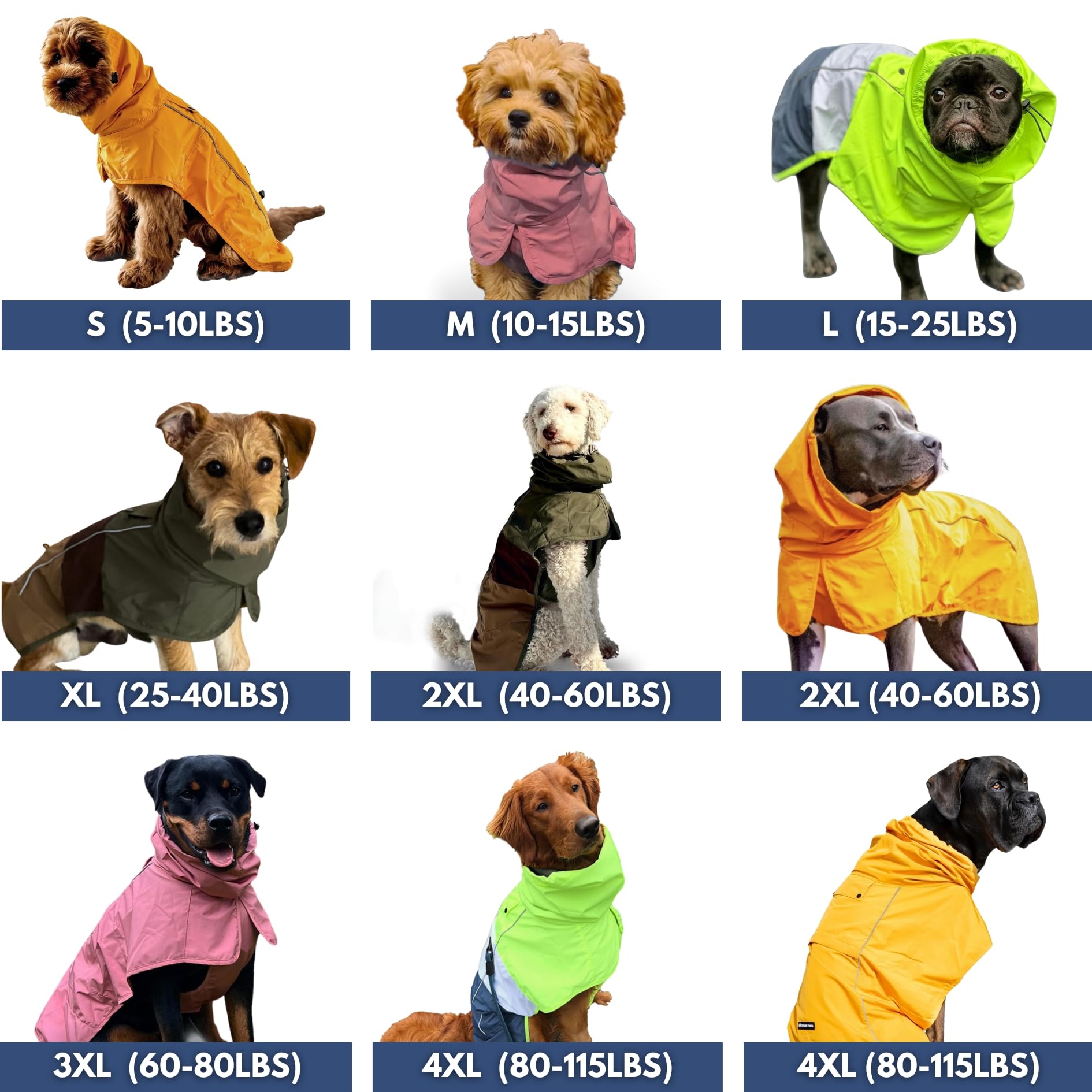 Spark Paws capa de lluvia con tiras reflectantes para visibilidad nocturna