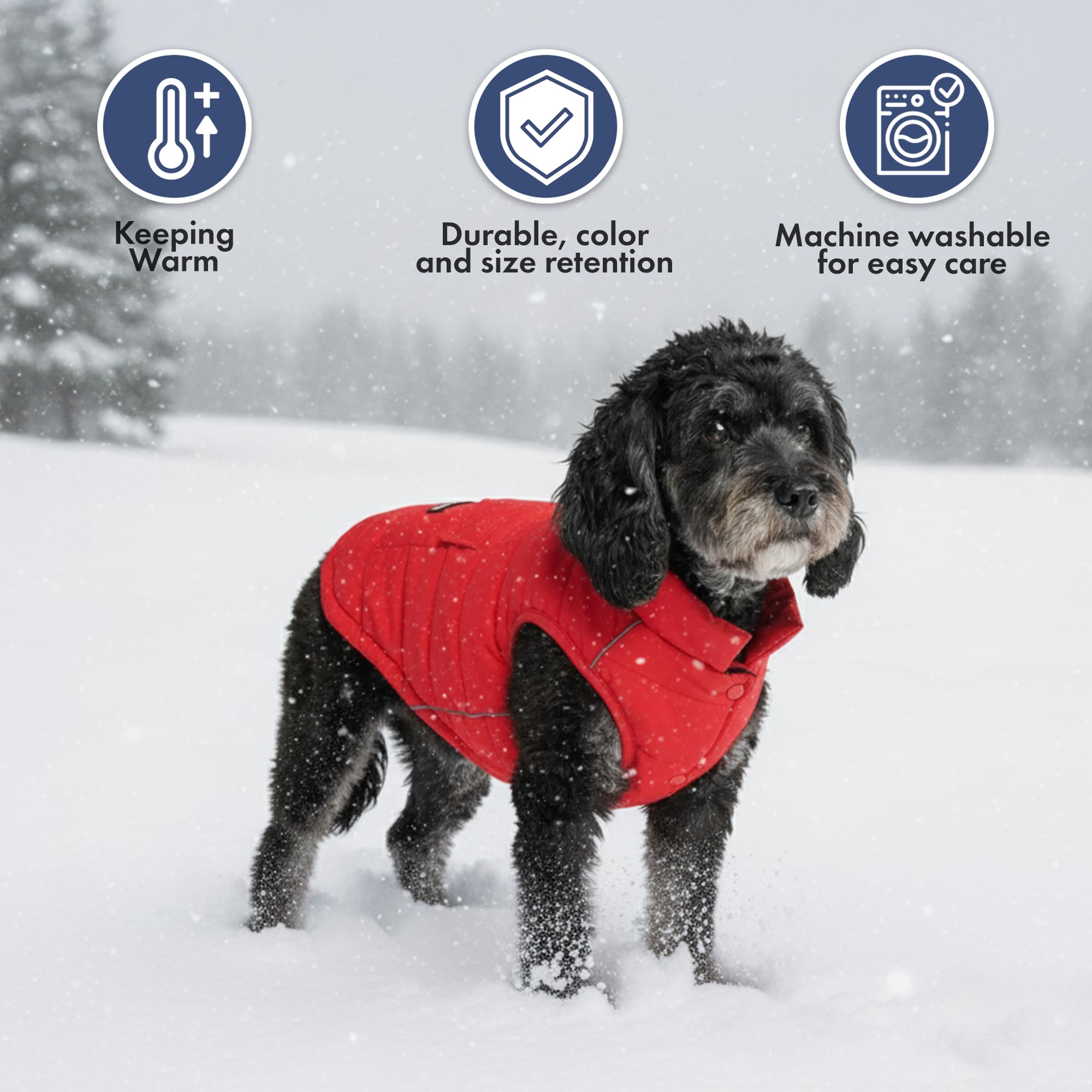 Spark Paws chaqueta invierno ajuste trasero: tira y broches para un ajuste cómodo